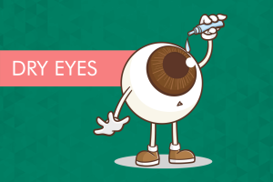 Common signs and symptoms of dry eyes infographic providing essential awareness tips